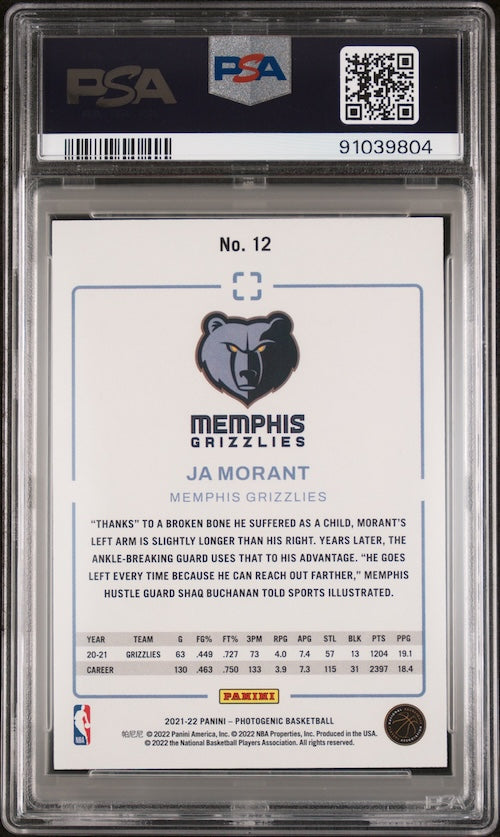 2021 Panini Photogenic #12 Ja Morant PSA 7