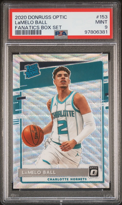 2020 Panini Donruss Optic #153 Lamelo Ball Fanatics Box Set - Rookie Card PSA 9