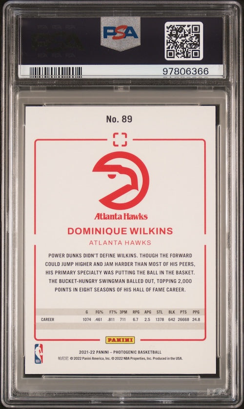 2021 Panini Photogenic #89 Dominique Wilkins PSA 9