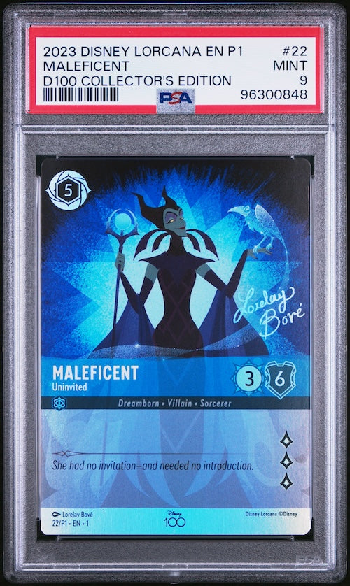 2023 Disney Lorcana En P1-Promo #22 Maleficent D100 Collector's Edition PSA 9