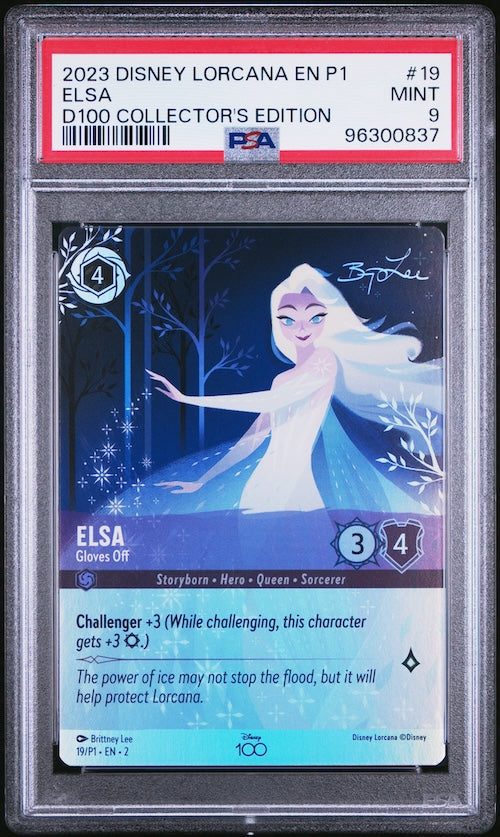 2023 Disney Lorcana En P1-Promo #19 Elsa D100 Collector's Edition PSA 9