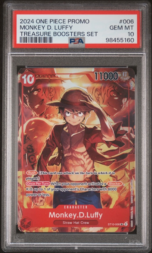 2024 One Piece Promos #006 Monkey D. Luffy Treasure Boosters Set PSA 10