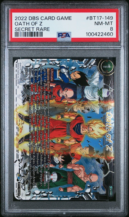 2022 Dragon Ball Super Card Game Series 17 Ultimate Squad #BT17-149 Oath Of Z Secret Rare PSA 8