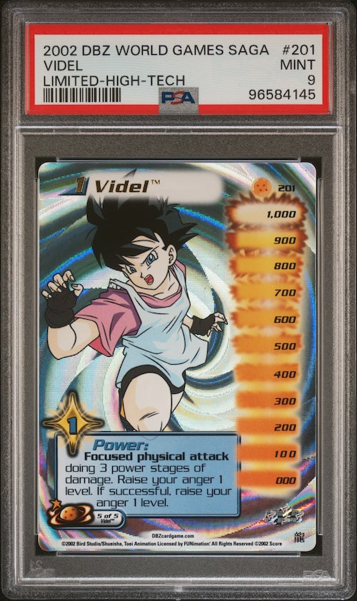 2002 Score Dragon Ball Z World Games Saga #201 Videl Limited-High Tech PSA 9