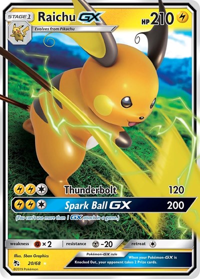 Hidden Fates - 20/68 Raichu GX Ultra Rare