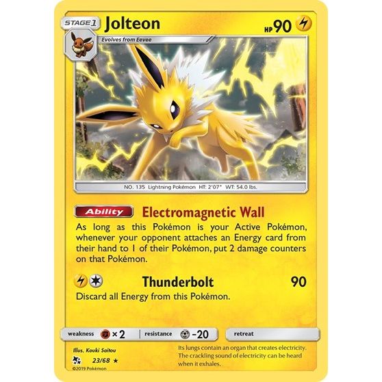 Hidden Fates - 23/68 Jolteon Rare