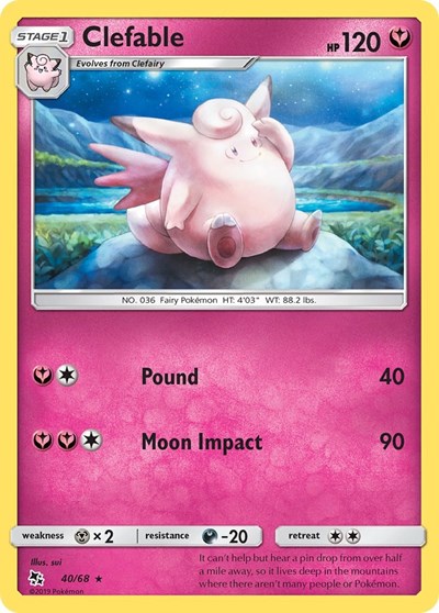 Hidden Fates - 040/068 Clefable Rare