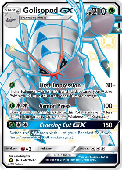 Hidden Fates Shiny Vault - SV48/SV94 Golisopod GX Shiny Holo Rare