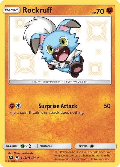 Hidden Fates Shiny Vault - SV23/SV94 Rockruff Shiny Holo Rare