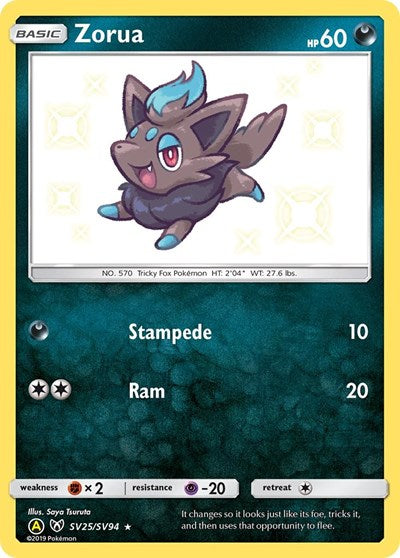 Hidden Fates Shiny Vault - SV25/SV94 Zorua Shiny Holo Rare