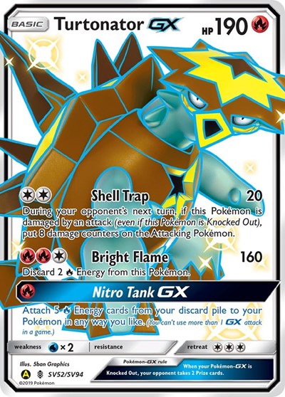 Hidden Fates Shiny Vault - SV52/SV94 Turtonator GX Shiny Holo Rare