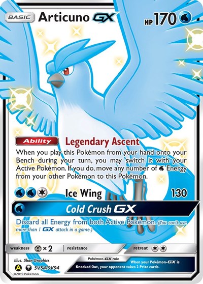 Hidden Fates Shiny Vault - SV54/SV94 Articuno GX Shiny Holo Rare