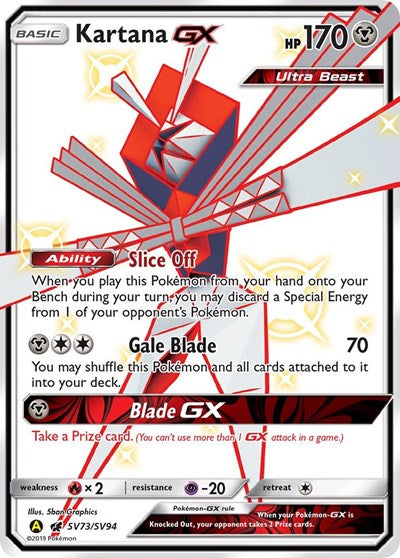 Hidden Fates Shiny Vault - SV73/SV94 Kartana GX Shiny Holo Rare