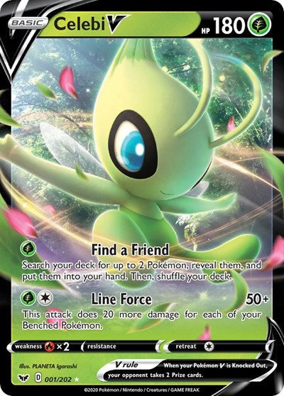 Sword & Shield - 001/202 Celebi V Ultra Rare