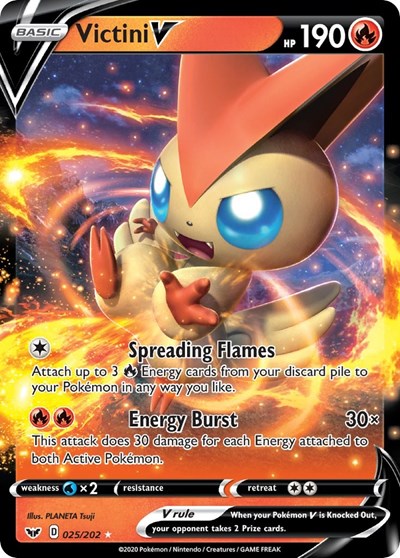 Sword & Shield - 025/202 Victini V Ultra Rare