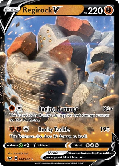 Sword & Shield - 104/202 Regirock V Ultra Rare