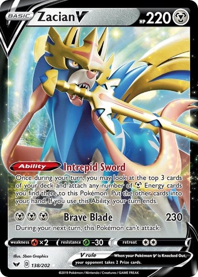 Sword & Shield - 138/202 Zacian V Ultra Rare