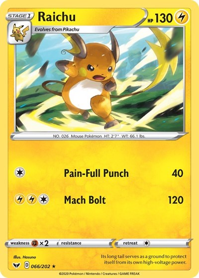 Sword & Shield - 066/202 Raichu Rare