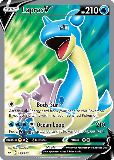 Sword & Shield - 189/202 Lapras V (Full Art) Ultra Rare