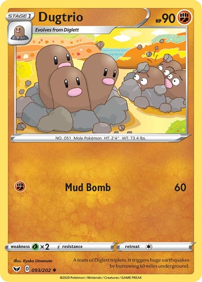 Sword & Shield - 093/202 Dugtrio Uncommon