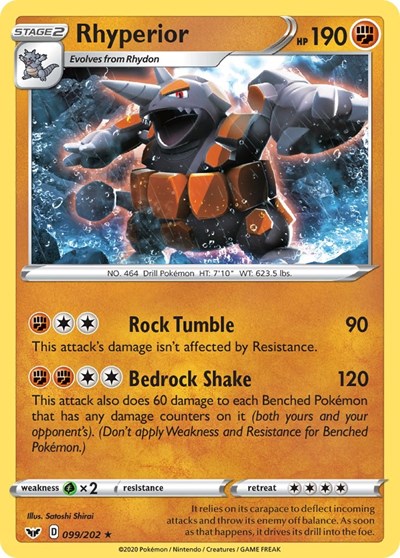 Sword & Shield - 099/202 Rhyperior Holo Rare