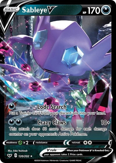 Sword & Shield - 120/202 Sableye V Ultra Rare