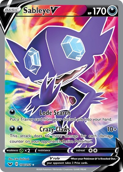 Sword & Shield - 194/202 Sableye V (Full Art) Ultra Rare