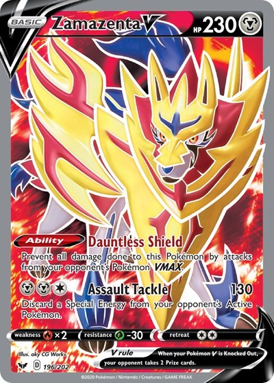 Sword & Shield - 196/202 Zamazenta V (Full Art) Ultra Rare