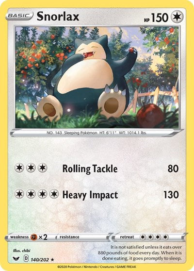 Sword & Shield - 140/202 Snorlax Rare