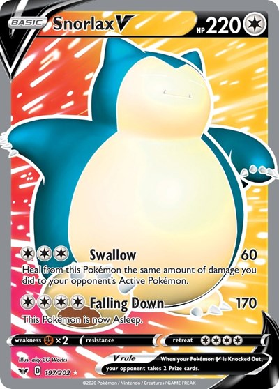 Sword & Shield - 197/202 Snorlax V (Full Art) Ultra Rare