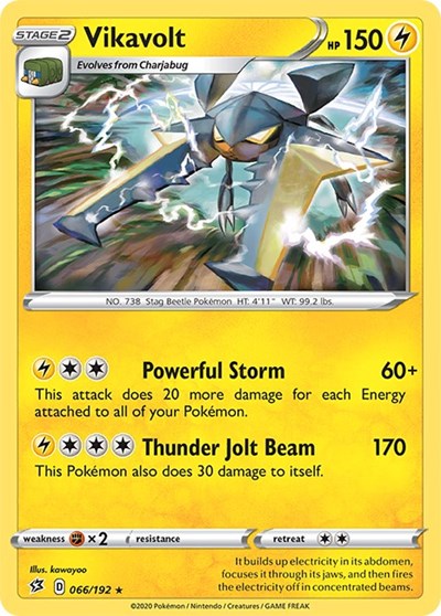 Sword & Shield Rebel Clash - 066/192 Vikavolt Holo Rare