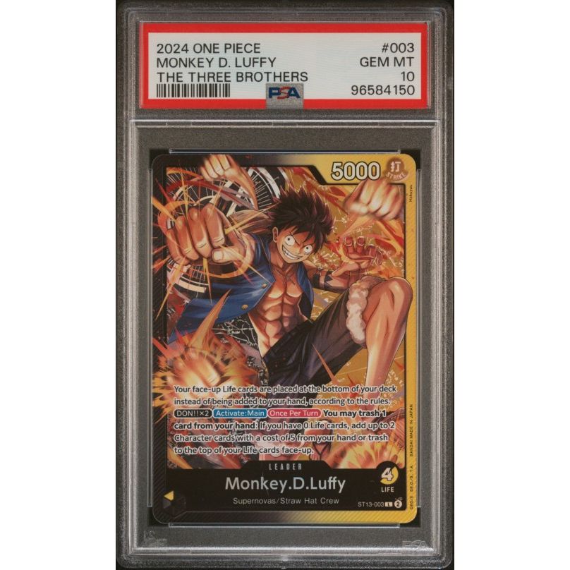 2024 One Piece Ultra Deck St13-The Three Brothers #003 Monkey D. Luffy PSA 10