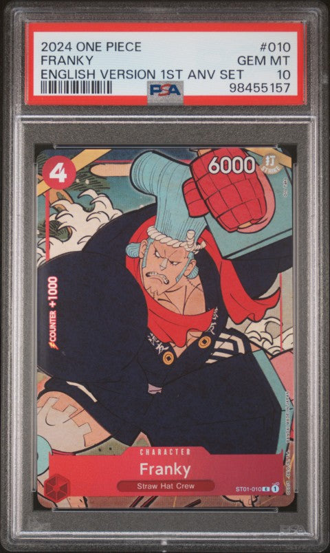 2024 One Piece English Version 1st Anniversary Set #010 Franky PSA 10