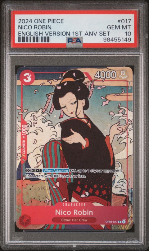 2024 One Piece English Version 1st Anniversary Set #017 Nico Robin PSA 10