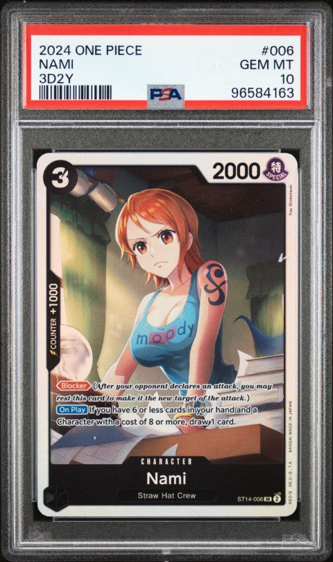 2024 One Piece Starter Deck St14-3d2y #006 Nami PSA 10