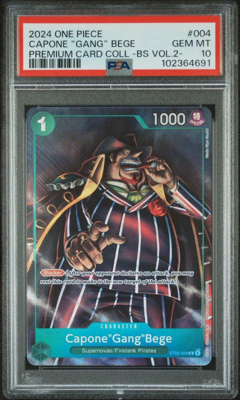 2024 One Piece Premium Card Collection -Best Selection Vol.2- #004 Capone "Gang" Bege PSA 10