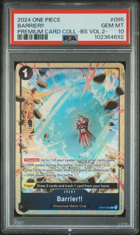 2024 One Piece Premium Card Collection -Best Selection Vol.2- #038 Barrier!! PSA 10