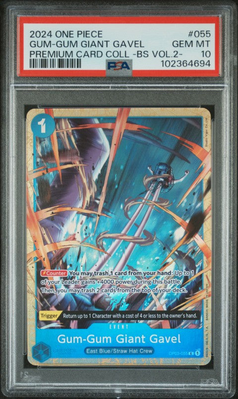 2024 One Piece Premium Card Collection -Best Selection Vol.2- #055 Gum-Gum Giant Gavel PSA 10