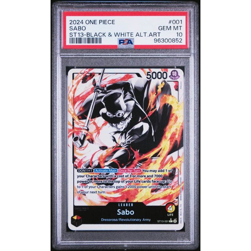 2024 One Piece Ultra Deck St13-The Three Brothers #001 Sabo St13-Black & White Alt.Art PSA 10
