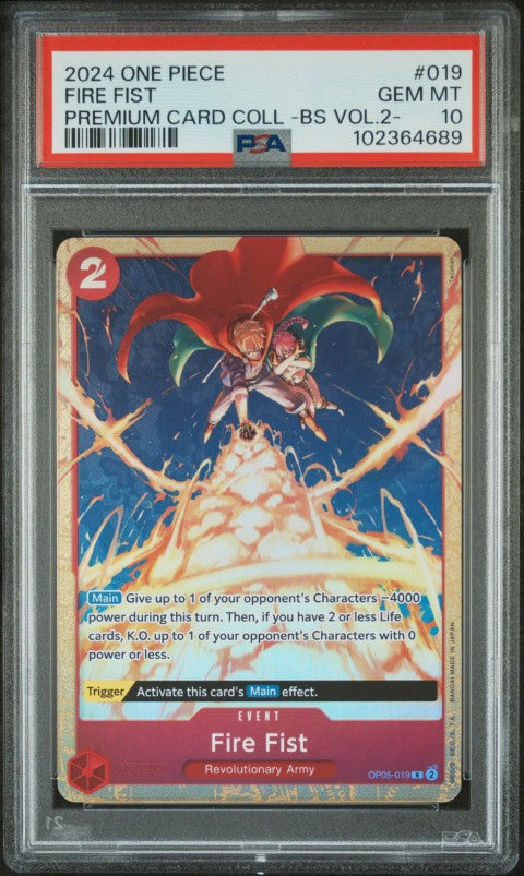 2024 One Piece Premium Card Collection -Best Selection Vol.2- #019 Fire Fist PSA 10