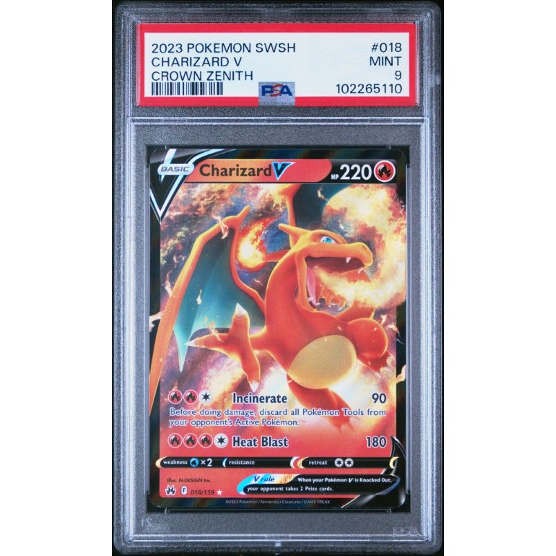 2023 Pokemon Sword And Shield Crown Zenith #018 Charizard V Crown Zenith PSA 9