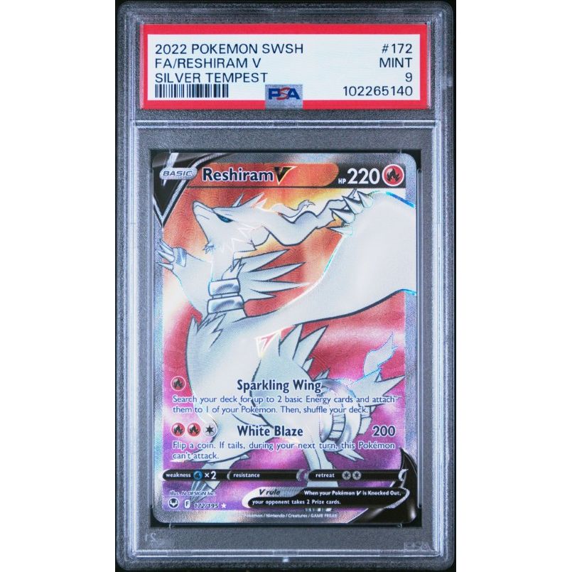 2022 Pokemon Sword & Shield Silver Tempest #172 Fa/Reshiram V Silver Tempest PSA 9