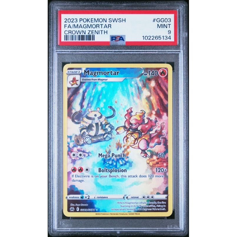 2023 Pokemon Sword And Shield Crown Zenith #GG03 Fa/Magmortar Crown Zenith PSA 9