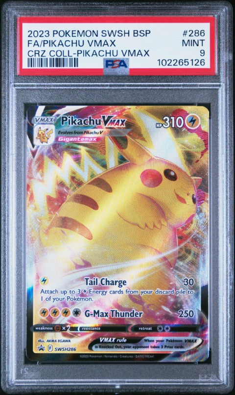 2023 Pokemon Swsh Black Star Promo #286 Fa/Pikachu Vmax Crz Coll-Pikachu Vmax PSA 9