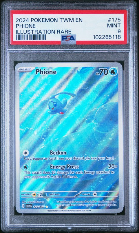 2024 Pokemon Twm En-Twilight Masquerade #175 Phione Illustration Rare PSA 9