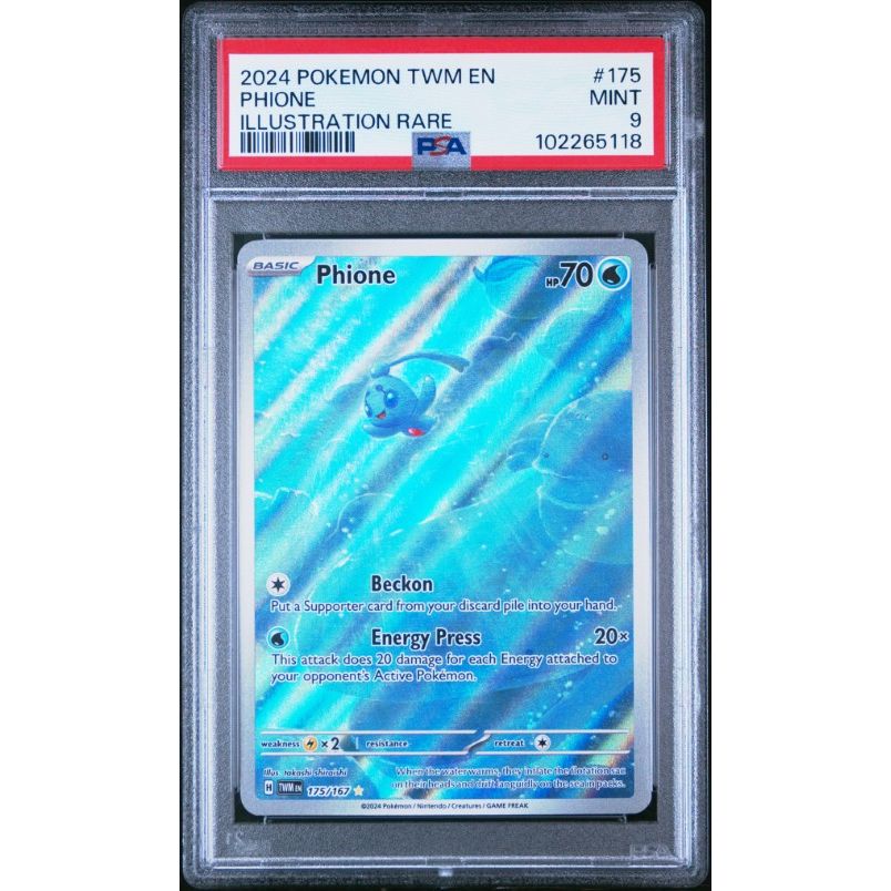 2024 Pokemon Twm En-Twilight Masquerade #175 Phione Illustration Rare PSA 9