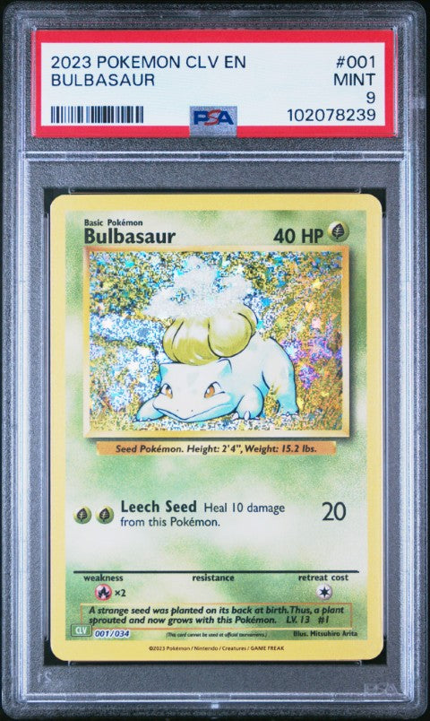 2023 Pokemon Clv-Trading Card Game Classic Venusaur & Lugia Ex Deck #001 Bulbasaur PSA 9