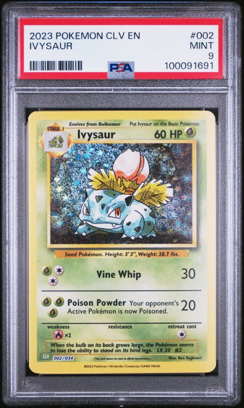 2023 Pokemon Clv-Trading Card Game Classic Venusaur & Lugia Ex Deck #002 Ivysaur PSA 9