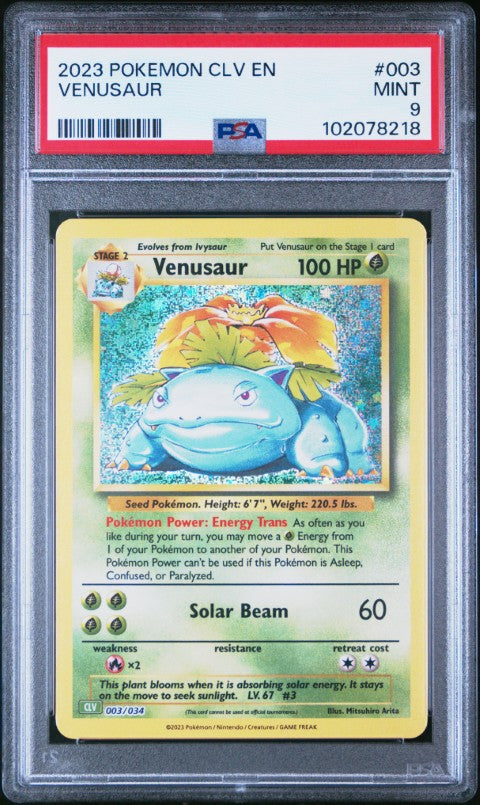 2023 Pokemon Clv-Trading Card Game Classic Venusaur & Lugia Ex Deck #003 Venusaur PSA 9