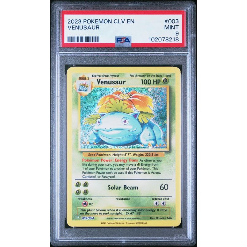 2023 Pokemon Clv-Trading Card Game Classic Venusaur & Lugia Ex Deck #003 Venusaur PSA 9